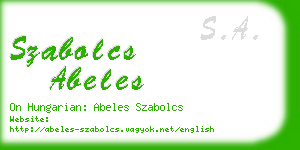 szabolcs abeles business card